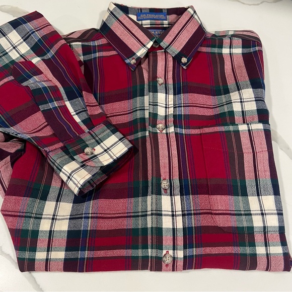 Pendleton men's plaid long sleeve button down size medium-FLAWED Wool‎ - Picture 1 of 13